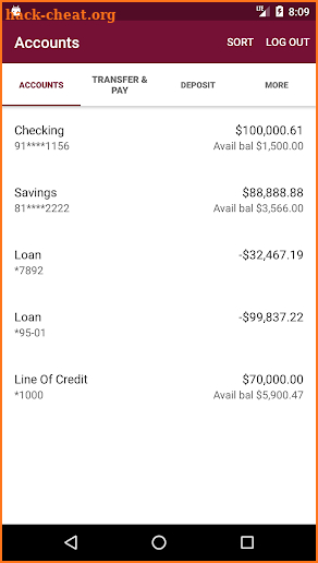 Saratoga’s Credit Union screenshot