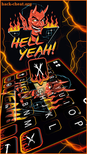 Satan Fire Keyboard Background screenshot