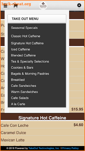 Satellite Coffee Online Ordering screenshot