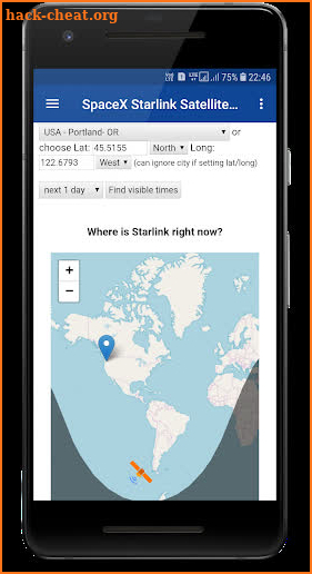 Satellite live Position- Starman,Starlink,Falcons screenshot