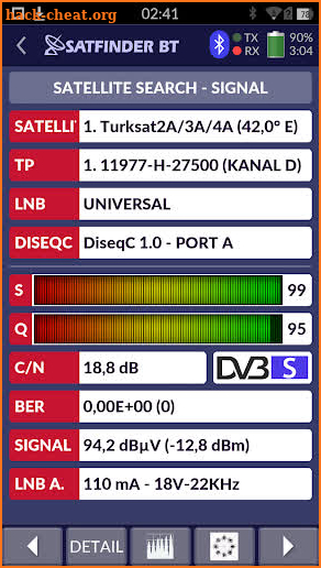 SATFINDER BT DVB-S2 screenshot