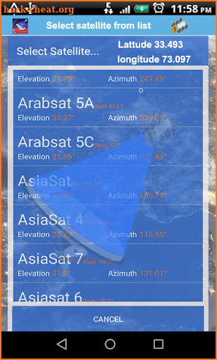 Satfinder(satellite director): Geo Area Calculator screenshot