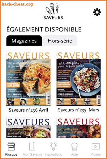 Saveurs magazine screenshot