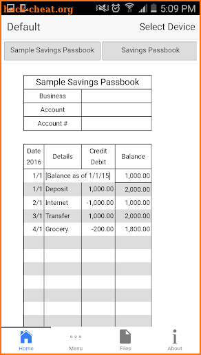 Savings Passbook screenshot