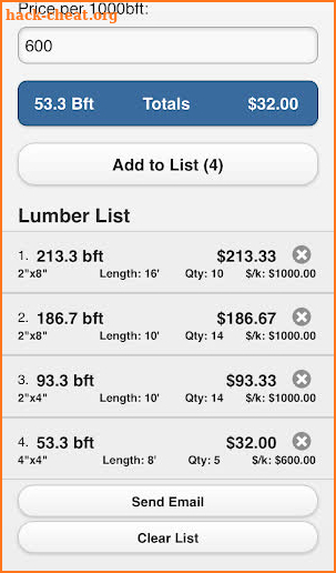 Sawmill Calculator Pro screenshot