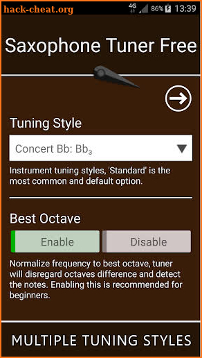 Saxophone Tuner screenshot