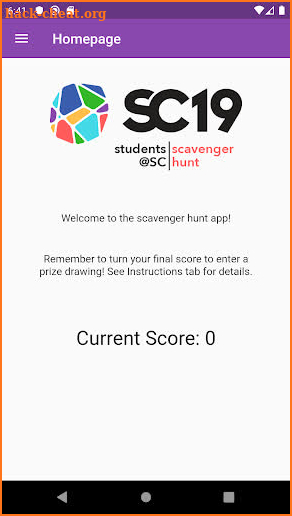 SC19 Student Scavenger Hunt screenshot