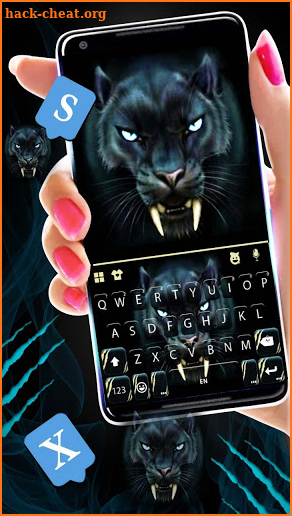 Scary Black Panther Keyboard Theme screenshot