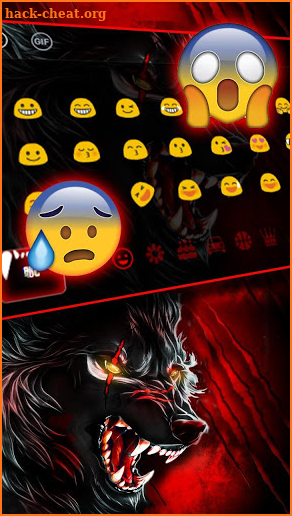 Scary Blood Wolf Keyboard Theme screenshot