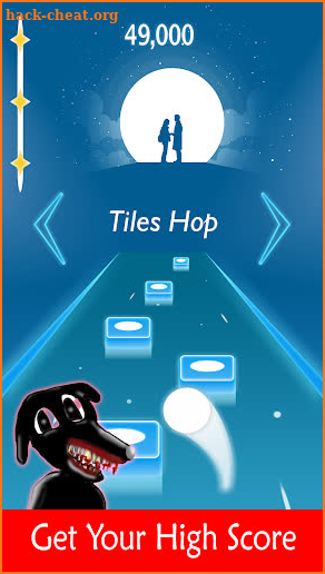 Scary cartoon dog Hop tiles screenshot