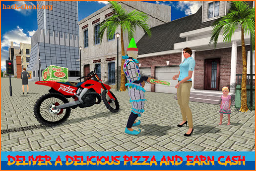 Scary Clown Boy Pizza Bike Delivery screenshot