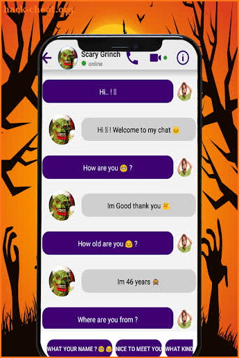 Scary Grinch fake call & chat screenshot