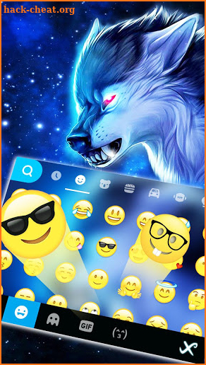 Scary Neon Wolf Keyboard Theme screenshot