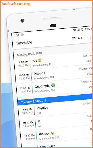 Schedule & homework planner - Weeklie screenshot