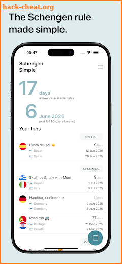 Schengen Simple screenshot
