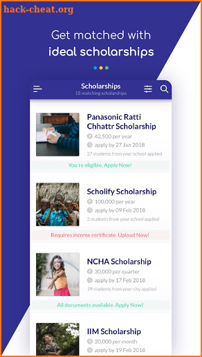 Scholify: Simplest Scholarship Discovery Platform screenshot
