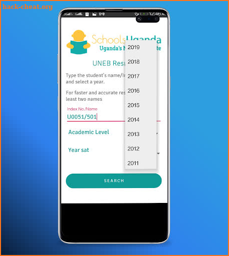 SchoolsUganda UNEB Results screenshot