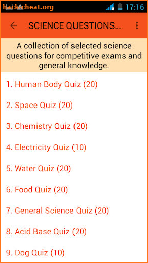 Science Questions Answers screenshot