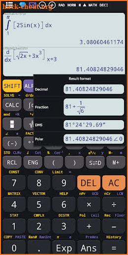Scientific calculator 115 es plus advanced 991 ex screenshot