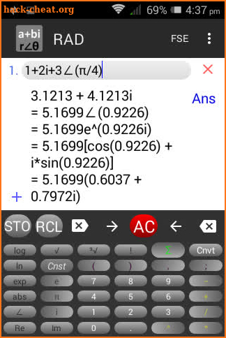 Scientific Calculator with Complex Numbers screenshot
