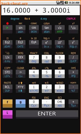 Scientific RPN calculator screenshot