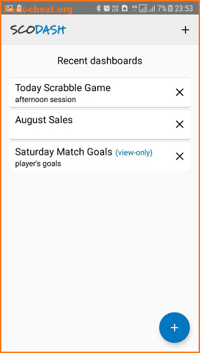 Scodash - online scoring boards screenshot