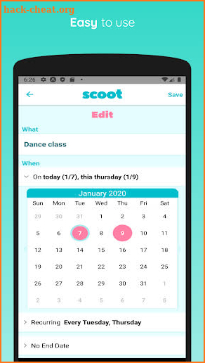 Scoot Family Organizer screenshot