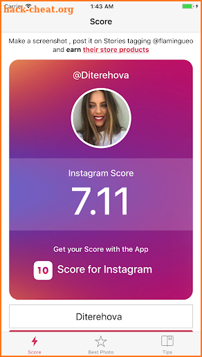 Score for Instagram screenshot