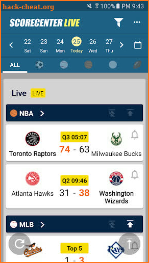 ScoreCenter Live : All sports screenshot