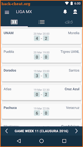 Scores for Liga MX - Mexico Football League Live screenshot