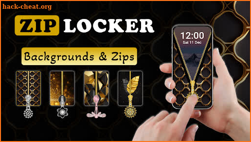 Screen Lock – Gold Zip Locker screenshot