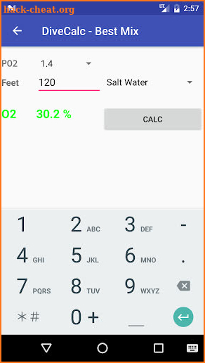 SCUBA Dive Calc screenshot