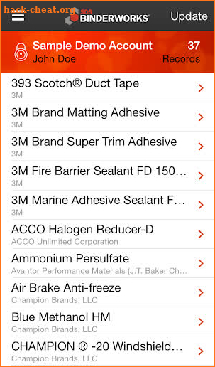 SDS BinderWorks Mobile screenshot