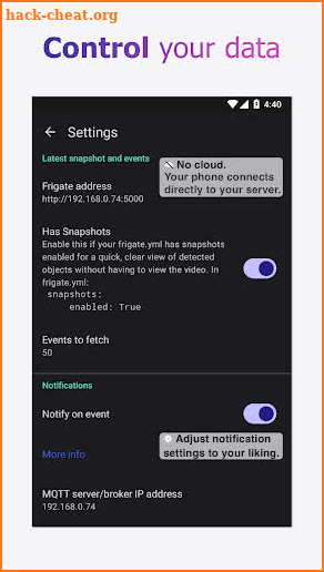 Seabirb Notifier and Dashboard screenshot
