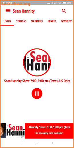 Sean Hannity Radio Show screenshot