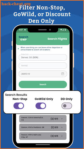 SearchGWP Go Wild Pass Flights screenshot