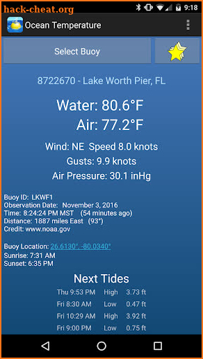 Seaside Buoy: Ocean Temperature & Tides screenshot