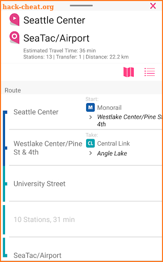 Seattle Rail Map screenshot