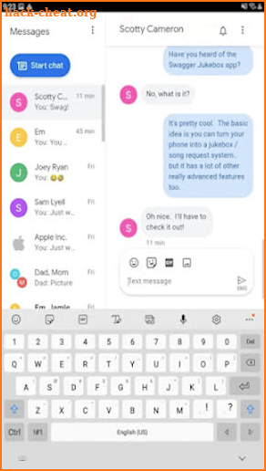 Second Device Messaging screenshot