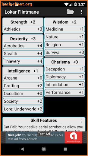 Second Edition Character Sheet screenshot