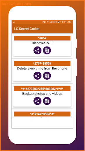 Secret Codes for LG Mobiles screenshot