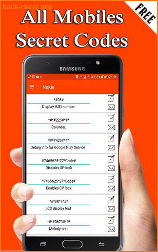 Secret Codes for Phones : Mobile Master Codes screenshot