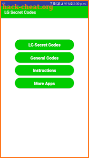 Secret Codes of LG Mobiles screenshot