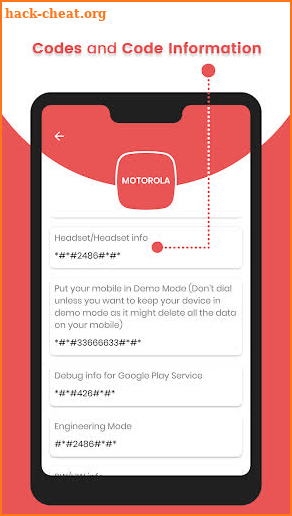 Secret Mobile Codes for Android screenshot