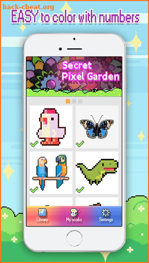 Secret Pixel Garden - Color by Number pixel Game screenshot