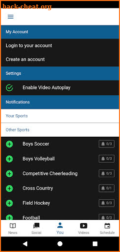 Section V Athletics screenshot