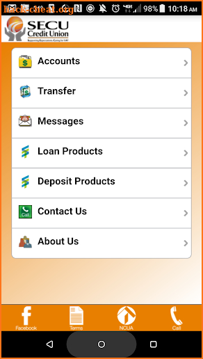 SECU Credit Union Mobile Banking screenshot