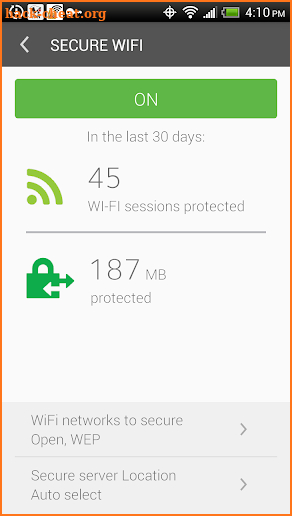 Secure Wi-Fi screenshot