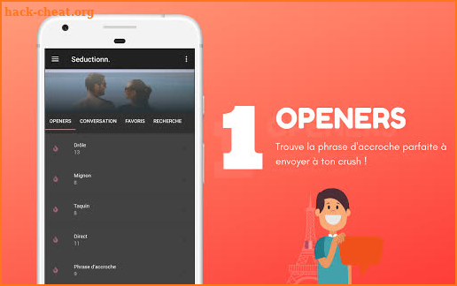 Seductionn:Openers et Conversation pour Tinder PRO screenshot