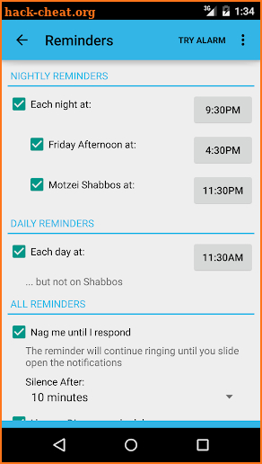Sefira Reminders screenshot